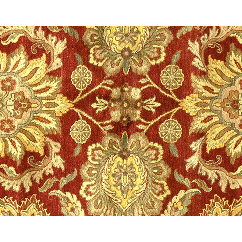Tapis rouge et noir noué à la main de haute qualité
