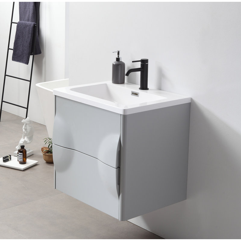 Colmar 24" W Single Wall Mounted Vanity, Light Gray