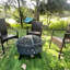 Metal Wood Burning Fire Pit - Round Design With Weather- Accessories And For Courtyards Rust- Cover Backyards