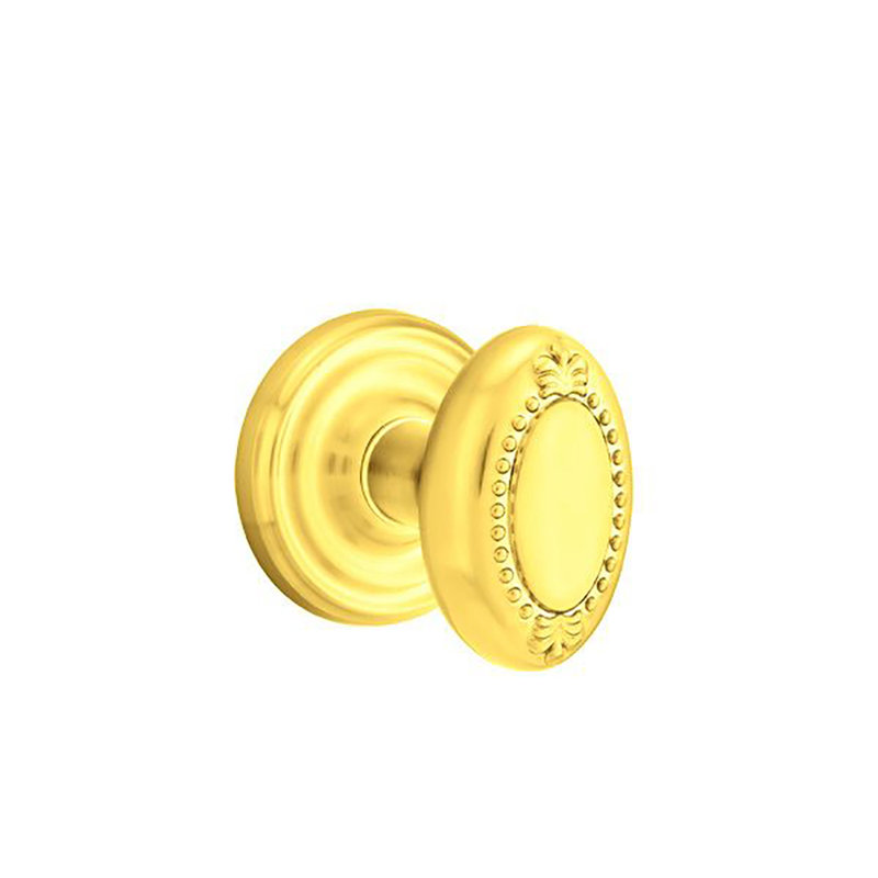 Bouton d'intimité avec œuf perlé et rose régulier, Laiton brillant