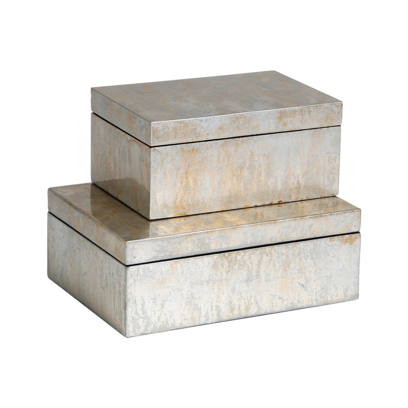Decorative Box, Small, Champagne Silver