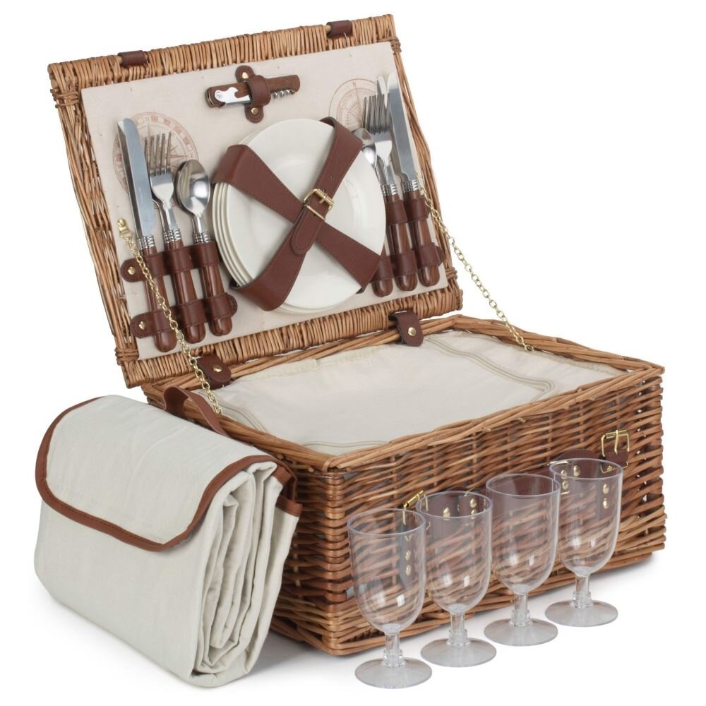 Explorer Fitted Picnic Basket - Cream / 23370l