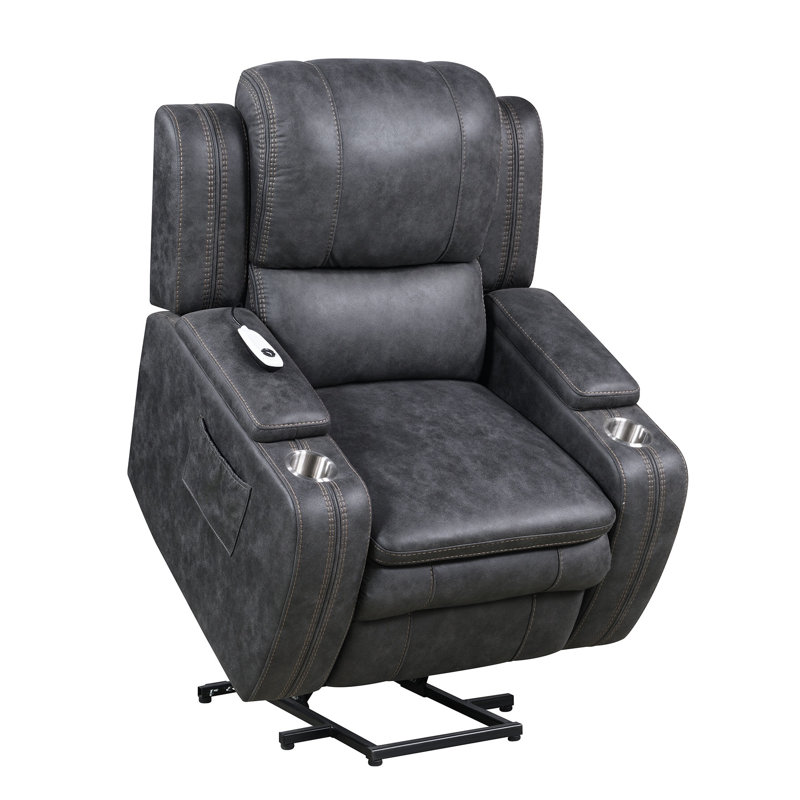 Alaattin , 38" Wide Fabric, Power Lift Recliner Chair with Cupholder and Storage in each Arm