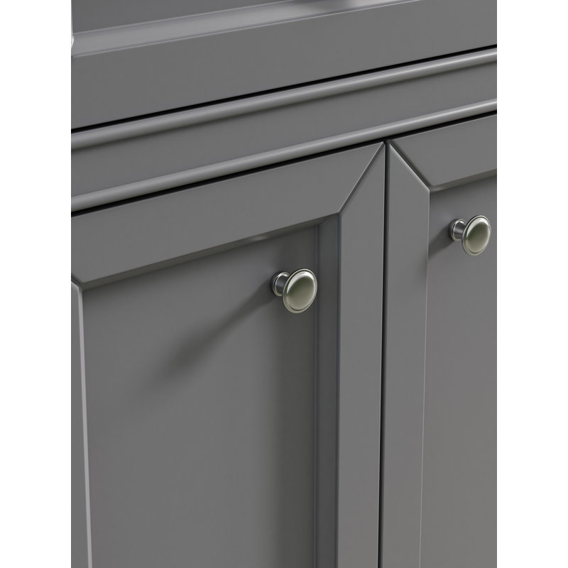 Meuble-lavabo simple 37 po avec plateau en marbre Maxbano, Gris