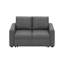 Canapé-lit Hoelscher avec lit escamotable et méridienne en polyester gris foncé-1736333537