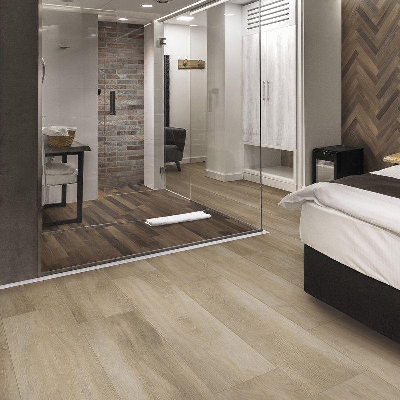 Greenwood 9.5" x 48" Italian Wood Look Porcelain Tile, Beige