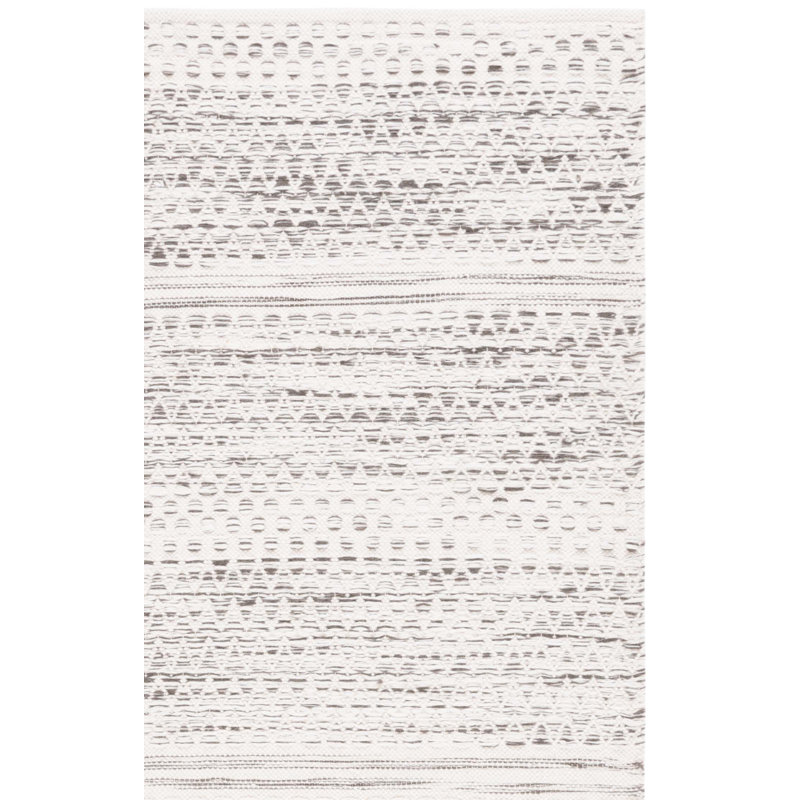 Tapis en laine / coton tissé à la main Kilim en ivoire / brun, Rectangle 4 pi x 6 pi