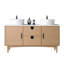 Meuble-lavabo double en contreplaqué naturel avec plateau en quartz d'ingénierie Antonina-117378460