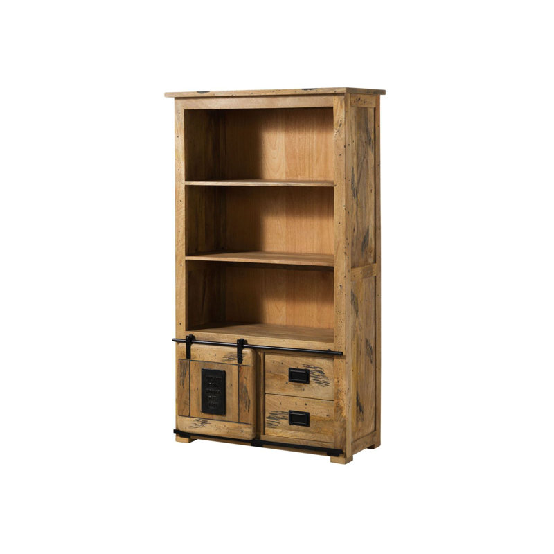 175 cm H x 100 cm W Solid Wood Standard Bookcase, Natural