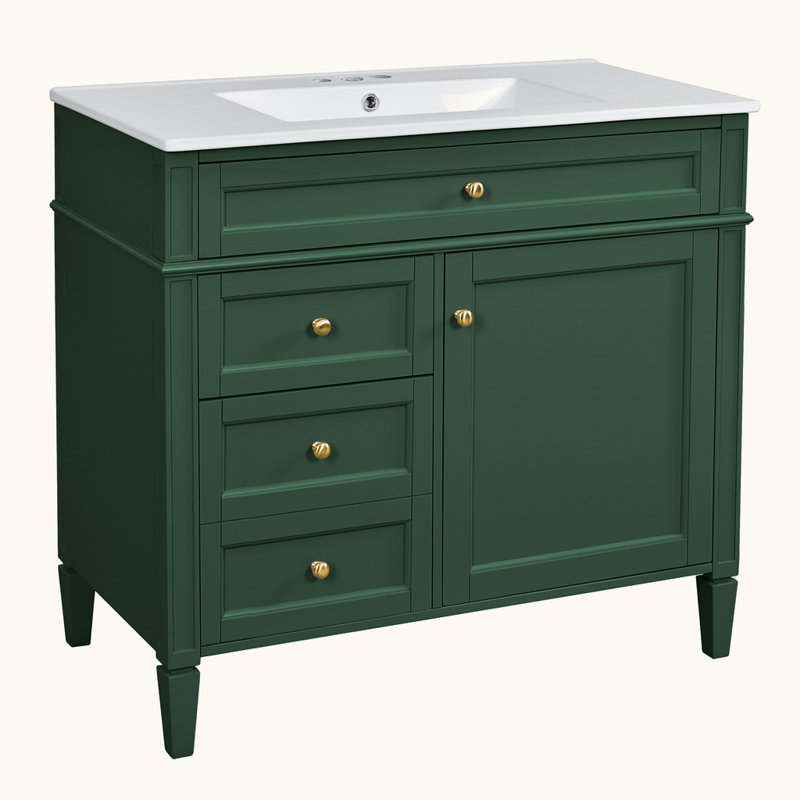 Armoire de rangement moderne avec 2 tiroirs et lavabo supérieur