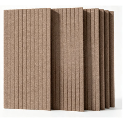 Paquet de 6 panneaux muraux insonorisants de 24 po x 12 po x 0,4 po pour panneaux muraux et insonorisants à haute densité MagicubEtic Panneaux muraux à lattes 3D pour murs et plafonds (ensemble de 6)