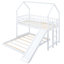 Lit superposé simple au-dessus d'un lit double avec glissière, blanc, garde-corps double, glissade de construction résiliente, construction stable, utilisation à long terme, garde-corps-1868070741-1868070740