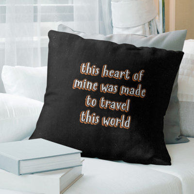 Travel Love Quote Chalkboard Style Pillow Cover