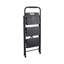 3 Step Ladder, Folding Step Stool with Wide Anti-Slip Pedal and Comfort Handgrip, Lightweight 600 lbs Capacity Portable Steel Ladder, Multi-Use for Kitchen, Home, Household and Office, Black