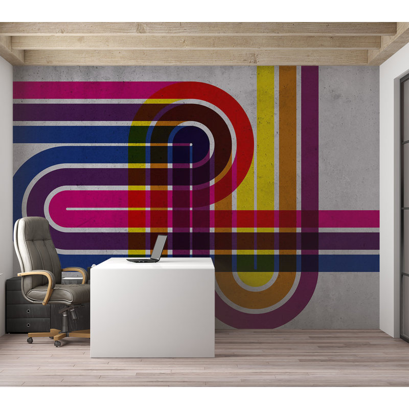 Papier peint abstrait - Technicolor, L 68 po x l 98 po