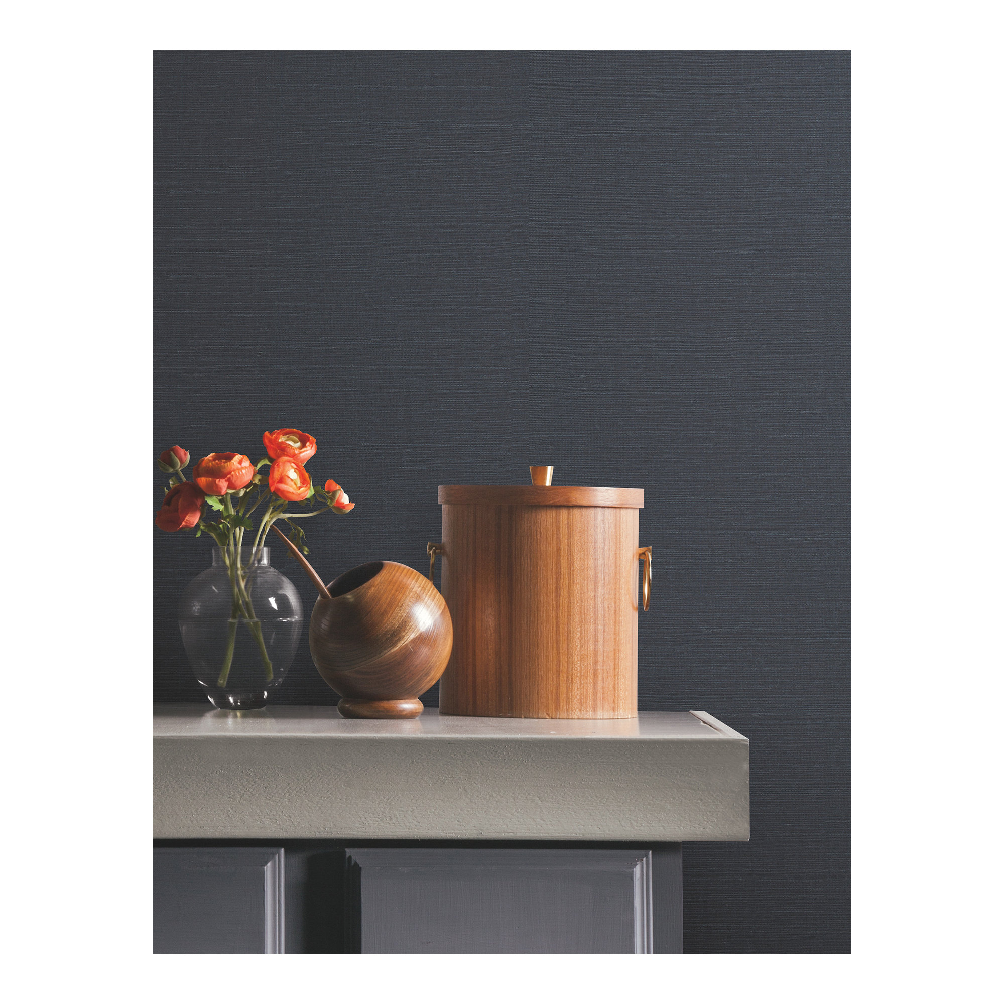 Natural Sisal Peel and Stick Grasscloth Wallpaper, Blue