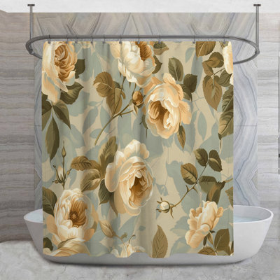 Rose Blossoms Shower Curtain -  Floral Bathroom Decor