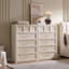Ensemble de chambre à coucher 4 pièces 4 pièces, commode blanche et 6 tiroirs et table de chevet 3 tiroirs-1891578155-1883972144