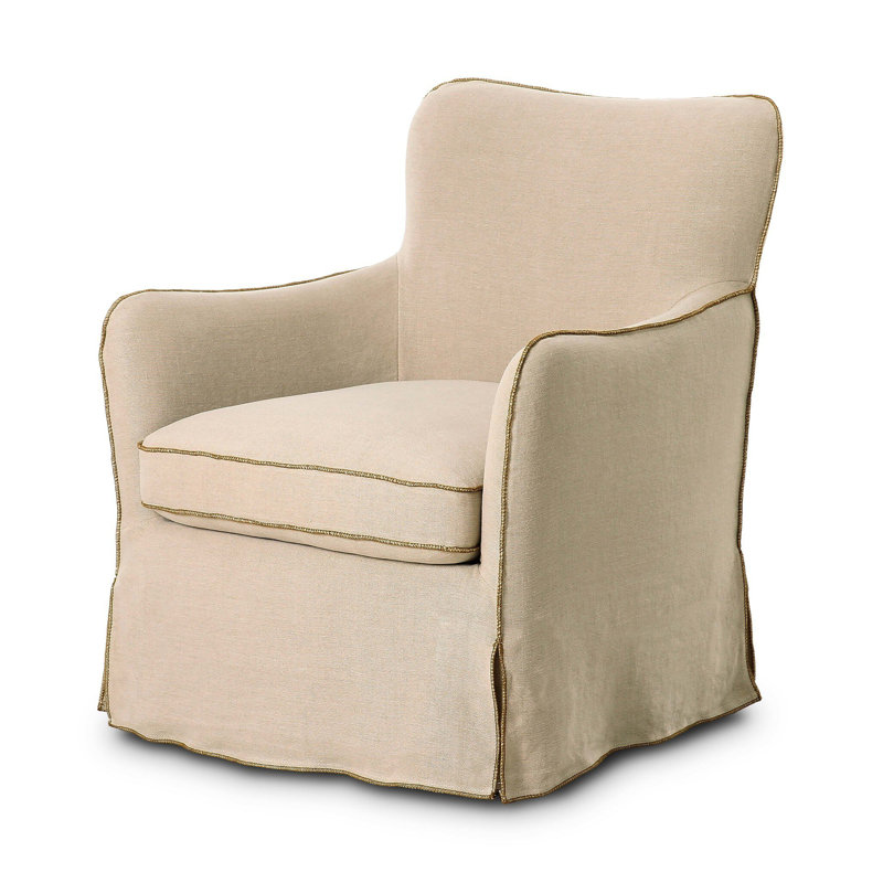 Devon Slipcover Swivel Chair-Broadway Dune, Broadway Dune