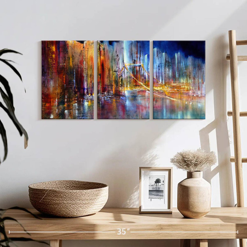 Avery Vibrant Cityscape, 12" H x 26" W