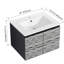 Bathroom wall-mounted washstand with ceramic bowl and soft-close door