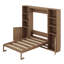 Lit escamotable en bois avec tablettes et armoires de rangement