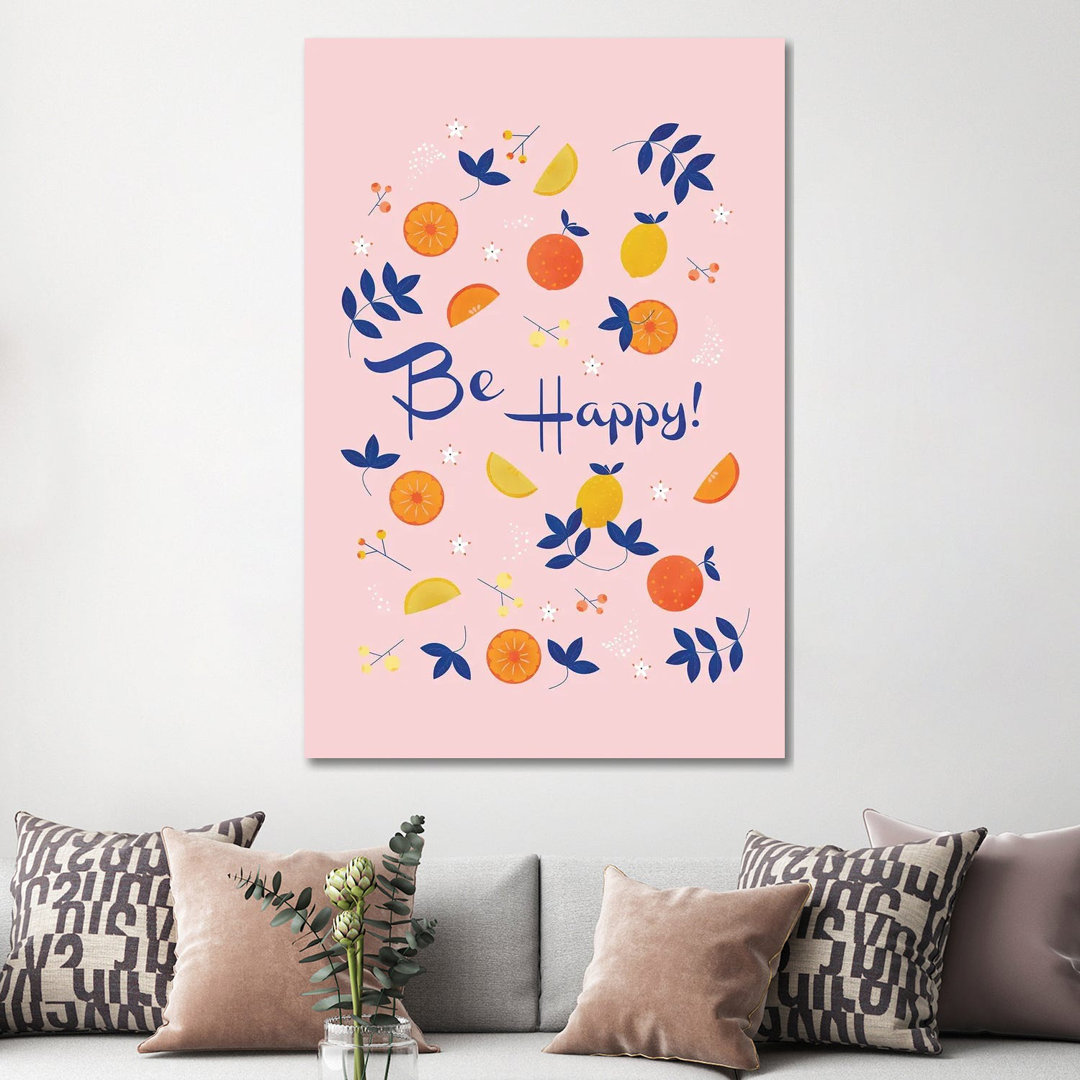 Be Happy! by Show Me Mars - Gallery-Wrapped Canvas GiclÃ©e on Canvas