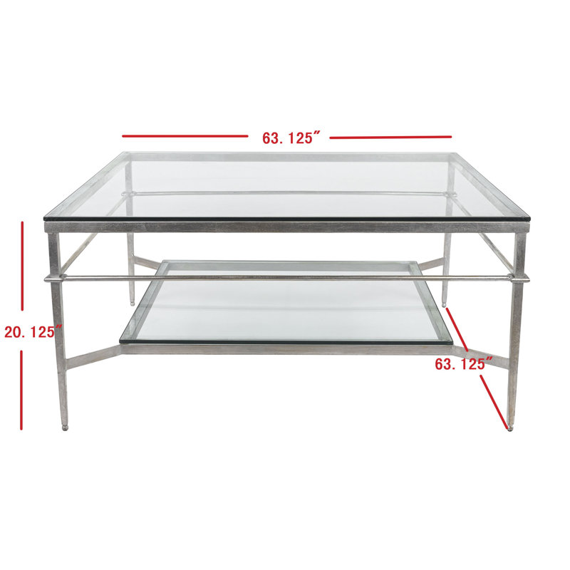 Vera Glass Coffee Table, Silver
