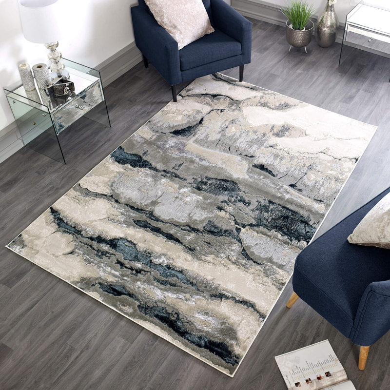 Aurora AU05 Quartz Metallic Beige/Charcoal Area Rug, Rectangle 240cm x 340cm