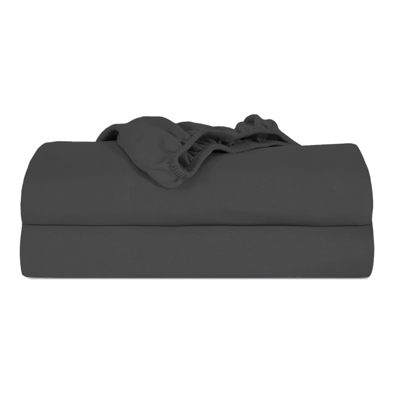 Ultra Soft 200 Thread Count Microfiber Fitted Sheet, Charcoal, Single (3')