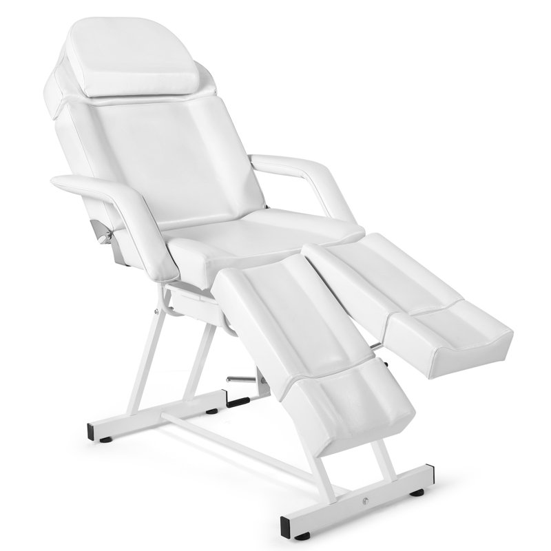 Lit de massage blanc avec repose-pieds Inbox Zero