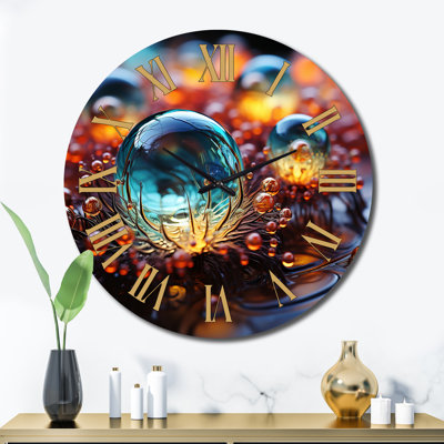 3D Molecules Microscopic Wonders I Metal Wall Clock