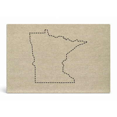Minnesota State Outline — Landscape Canvas Wall Art