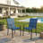 6-Person Patio Dining Set with 63" Rectangular Dining Table and 6 Stackable PVC-coated polyester Chairs-1293837058