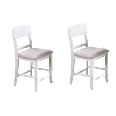 Modern Back And Support White Fabric Upholstered Of 2 Chairs For Dining Design Colour High Home Use