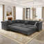 Canapé d'angle en velours de luxe avec lit escamotable, canapé-lit convertible 3 en 1 avec boutons capitonnés-1514603154