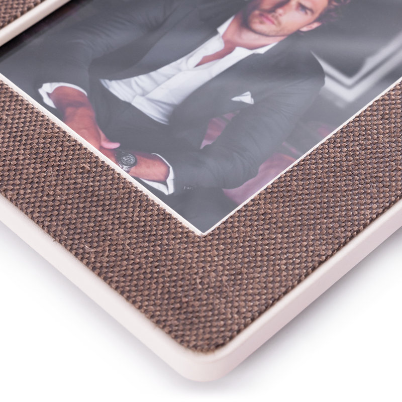 Cadre photo en cuir Raffia, 5 po x 7 po