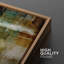 «Grunge Abstract Paint Effect Mid-Century Teal Brown Pastel Stroke», reproduction sur toile 2 pièces-87607483-87607485