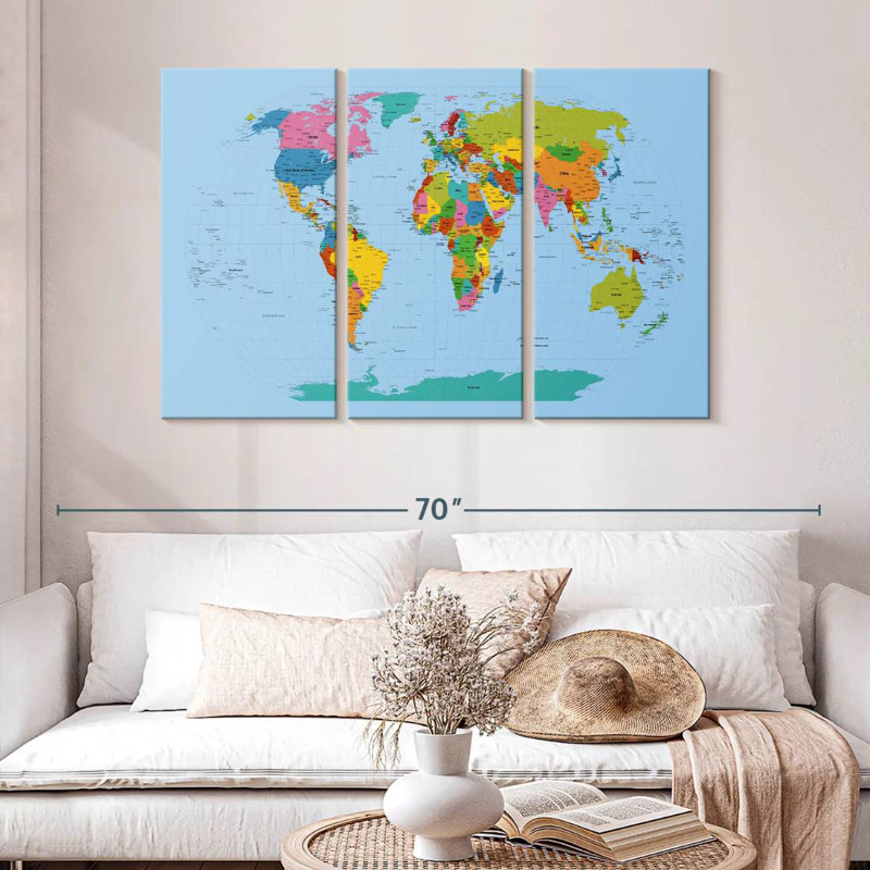 Carte du monde Aliaz, H 32 po x l 50 po