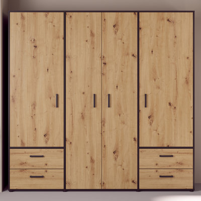Taneem 4 Door Manufactured Wood Wardrobe