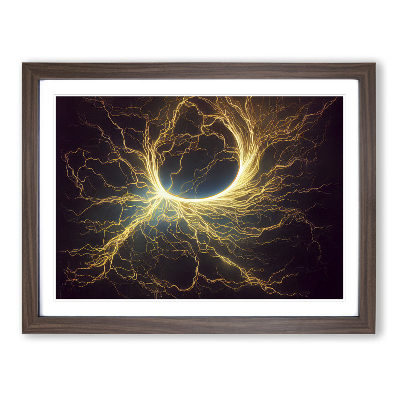 XH1022-3014X Electricity Vol.4 - Single Picture Frame Print, 46cm H x 64cm W x 2cm D, Walnut