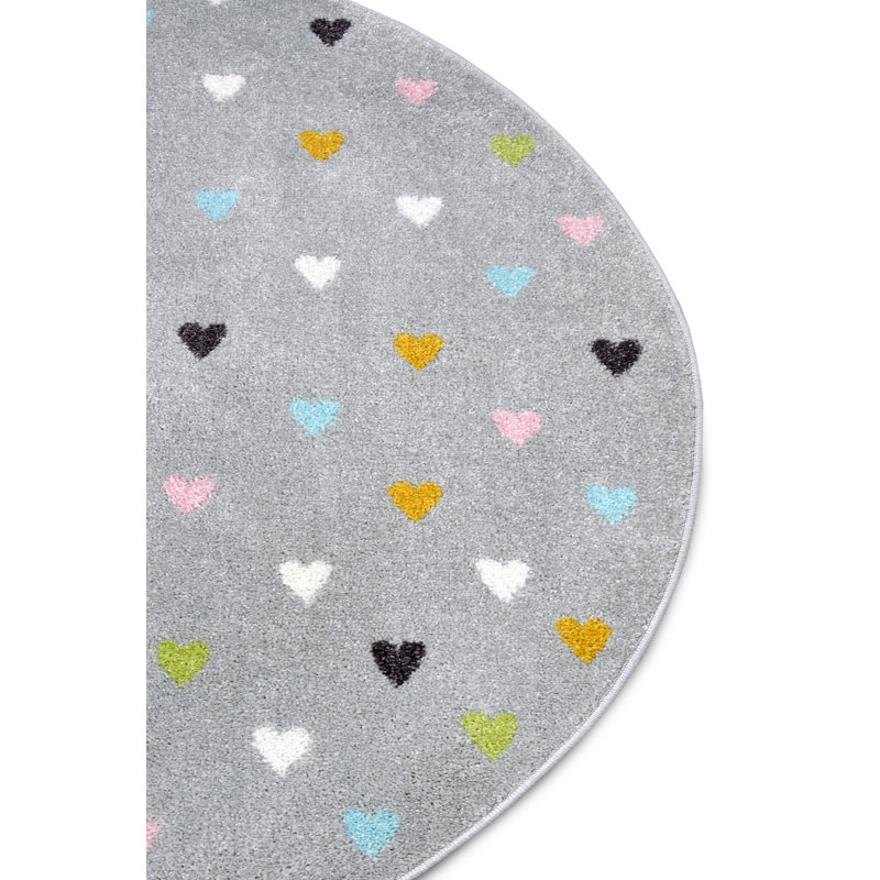 Adventures Children Grey Indoor/Outdoor Rug, Round 100cm