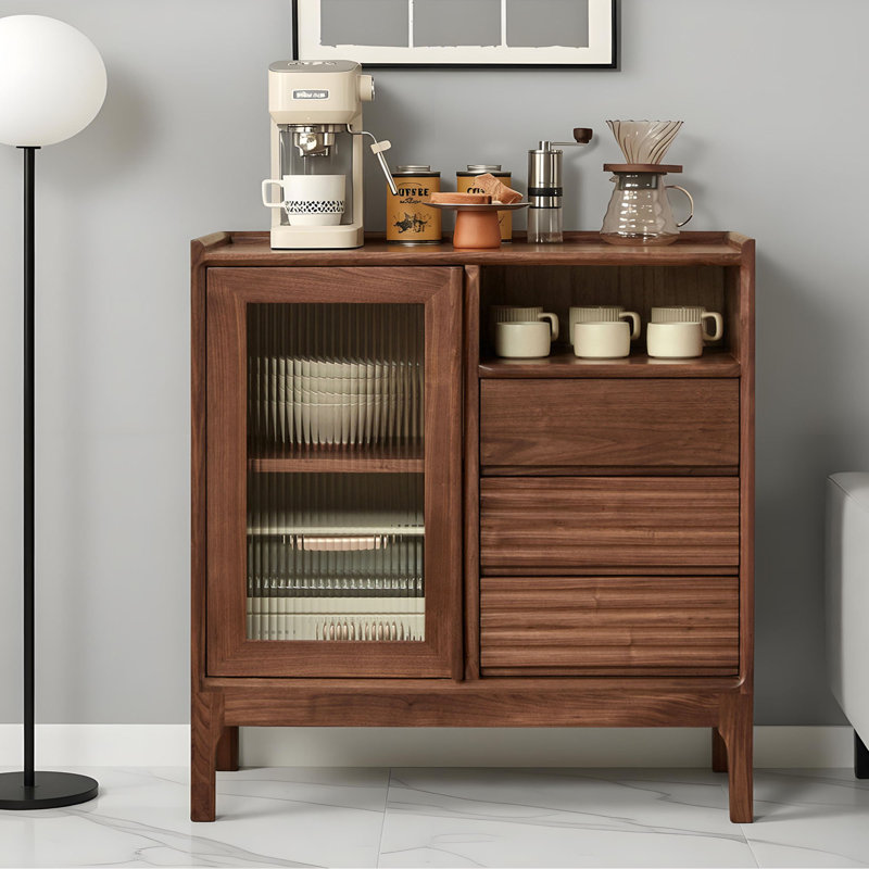 Commode d'appoint multifonctionnelle en bois massif, H 35,43 po x l 35,43 po x P 15,74 po