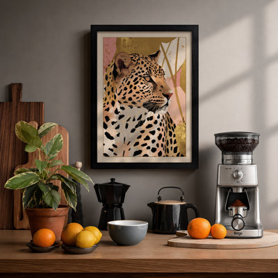 Leopard in Botanica Boho - Framed Print