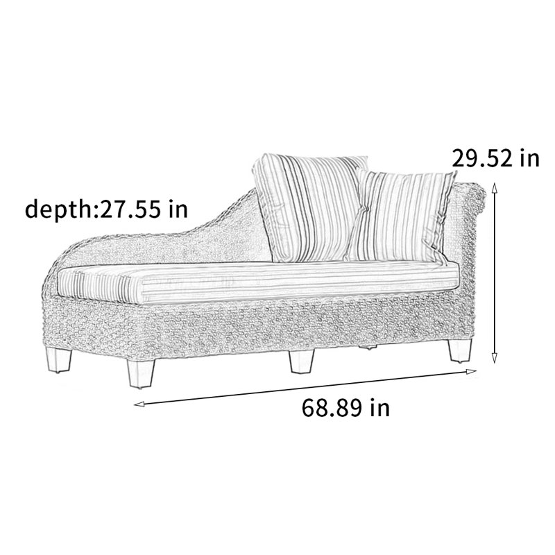 Chaise en rotin en bois massif Fashion, Orienté à droite
