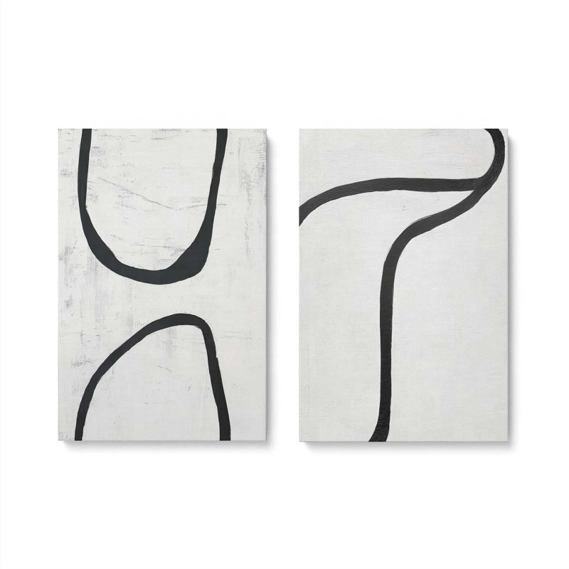 Ensemble de 2 impressions courbées Silence, Toile tendue, 30 po x 20 po