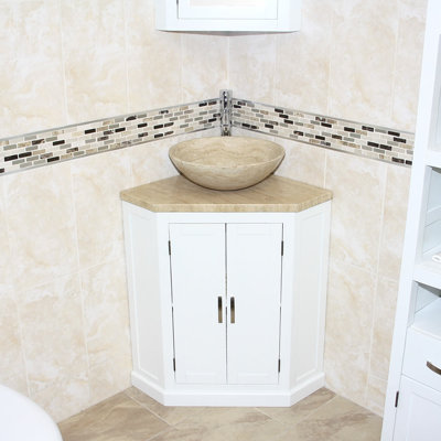 Anjolie 550 mm Freestanding Single Vanity with Vessel Stone Basin