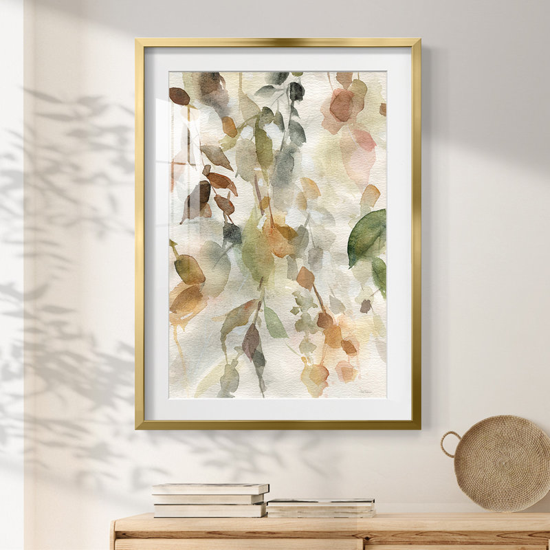 «Neutral Spring II» - Toile tendue avec châssis, H 28,5 po x l 20,5 po, Doré