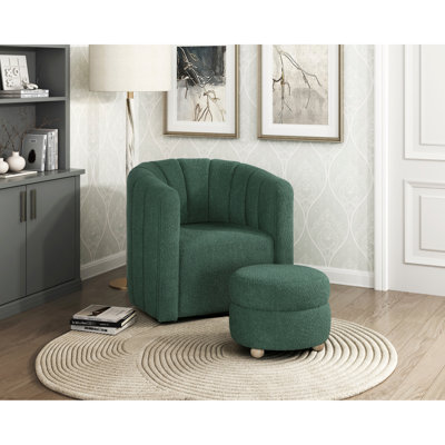 Chaise contemporaine en tissu avec cadre en contreplaqué pivotant à 360 degrés