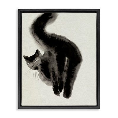 «Fun Cat Be derrière», art mural encadré flottant par Melissa Wang